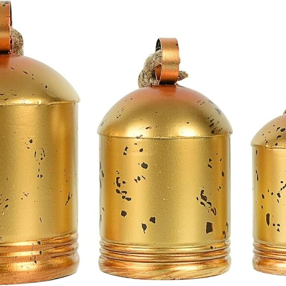 Handmade Rustic Bells, Gold Bells / Cow Bells  (3 pc) BRAND NEW - Picture 2 of 5